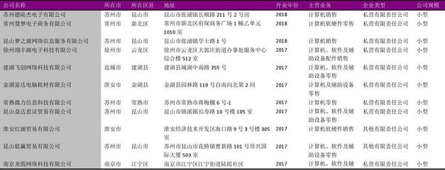 江蘇省計算機、軟件及輔助設(shè)備零售行業(yè)企業(yè)名錄2018版6576家